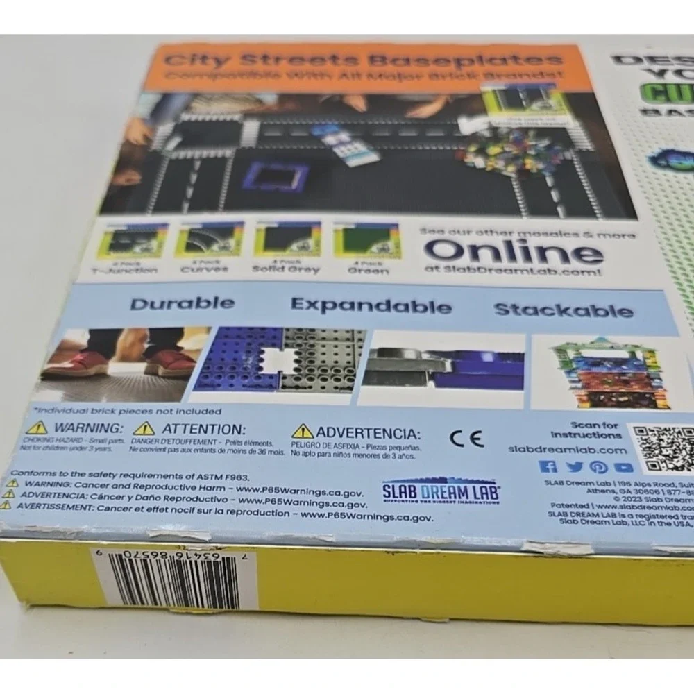 NEW City Streets Baseplate 4 Pack Set by Slab Dream‎ Lab LEGO Compatible